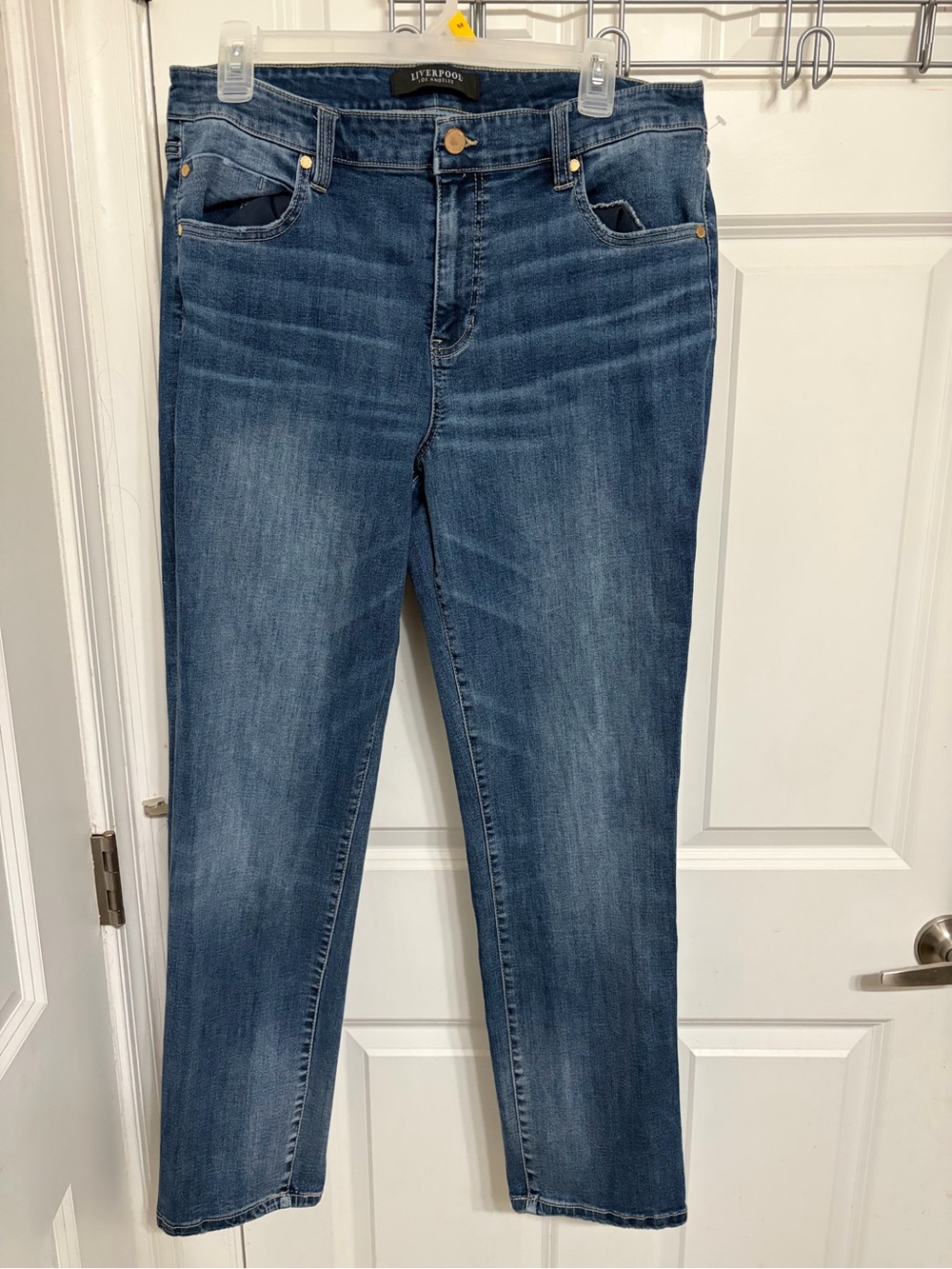 Liverpool Straight Leg Jeans in Medium Blue Wash